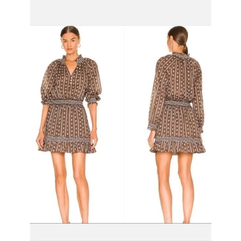 Veronica Beard Espie Floral Long Sleeve Dress Hazel Multi Size XL New